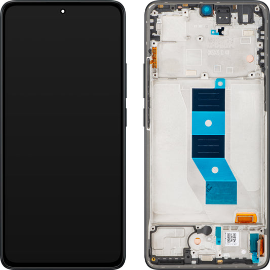 Écran tactile Xiaomi Redmi Note 14 5G, avec cadre, Noir (Midnight Black), Pack de service 56002000O1700