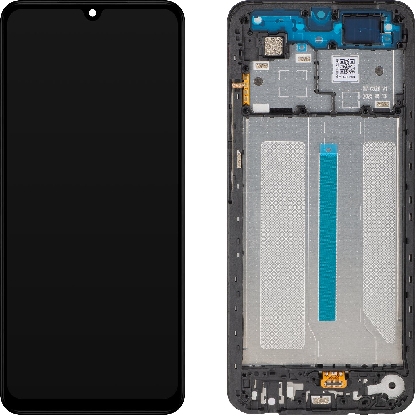 Display mit Touchscreen Xiaomi Poco C71 / Redmi A5 4G, mit Rahmen, Short Flex Version, Schwarz, Service Pack 5600010C3ZN00