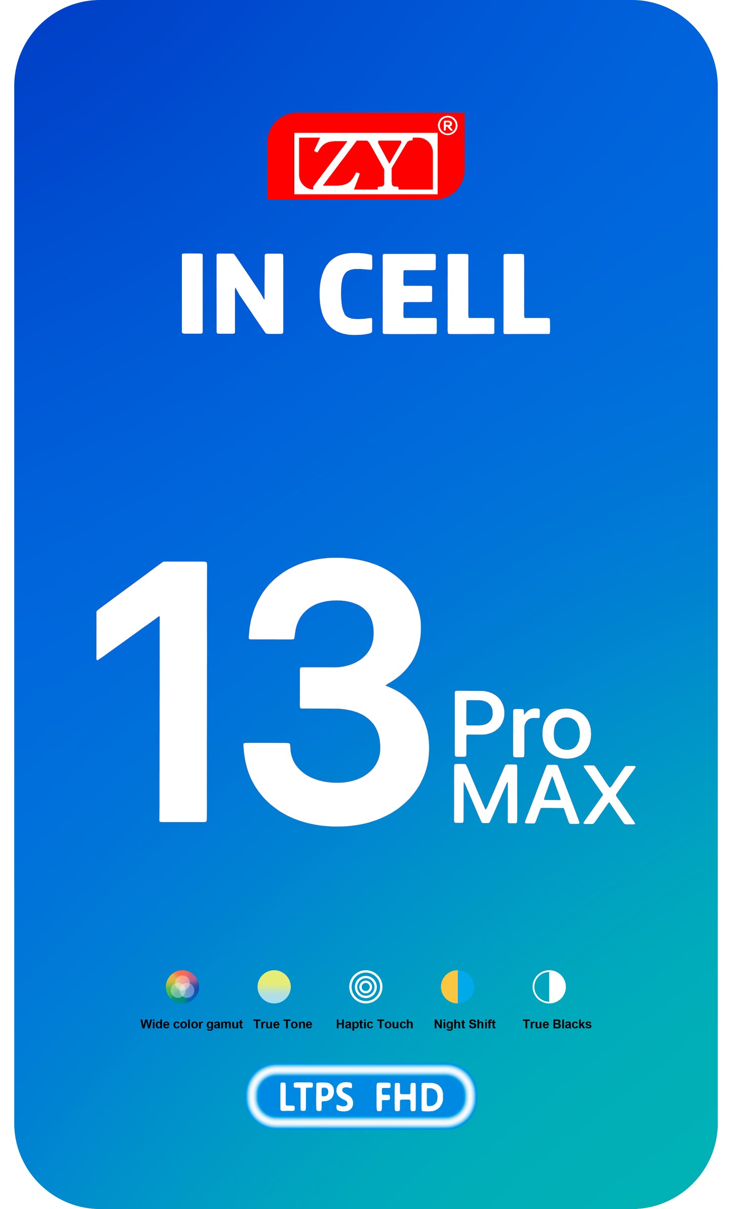 ZY Touchscreen Display für Apple iPhone 13 Pro Max, mit Rahmen, In-Cell IC Movable LCD Version, Schwarz