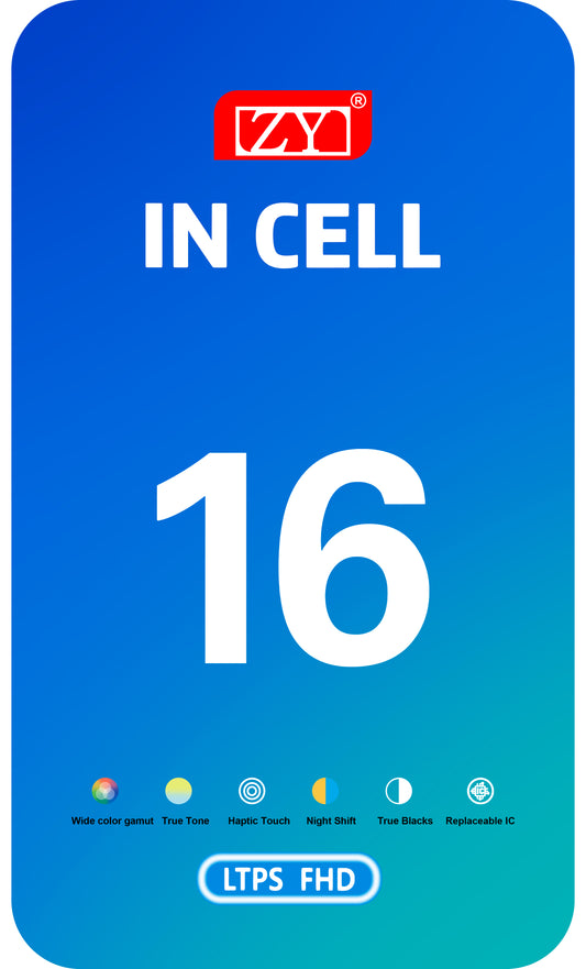 Écran tactile ZY pour Apple iPhone 16, avec cadre, Version LCD In-Cell IC Movable, Noir