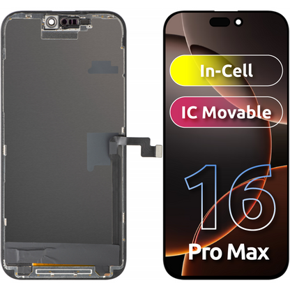 Écran avec Touchscreen ZY pour Apple iPhone 16 Pro Max, avec Cadre, Version LCD In-Cell IC Movable, Noir