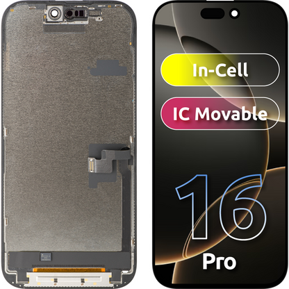 Écran tactile ZY pour Apple iPhone 16 Pro, avec cadre, Version LCD In-Cell IC Movable, Noir