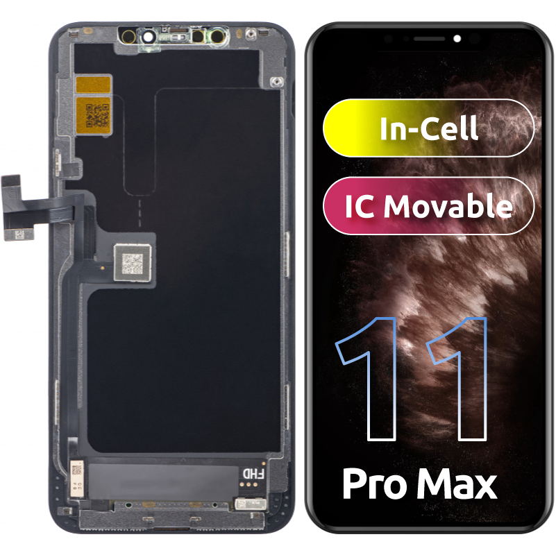 ZY Écran tactile pour Apple iPhone 11 Pro Max, avec cadre, In-Cell IC Movable LCD Version, noir 