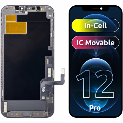 ZY Touchscreen Display für Apple iPhone 12 / 12 Pro, mit Rahmen, In-Cell IC Movable LCD Version, Schwarz