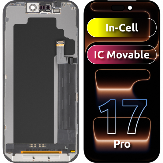 ZY Touchscreen Display for Apple iPhone 17 Pro, with Frame, Movable In-Cell IC LCD Version, Black