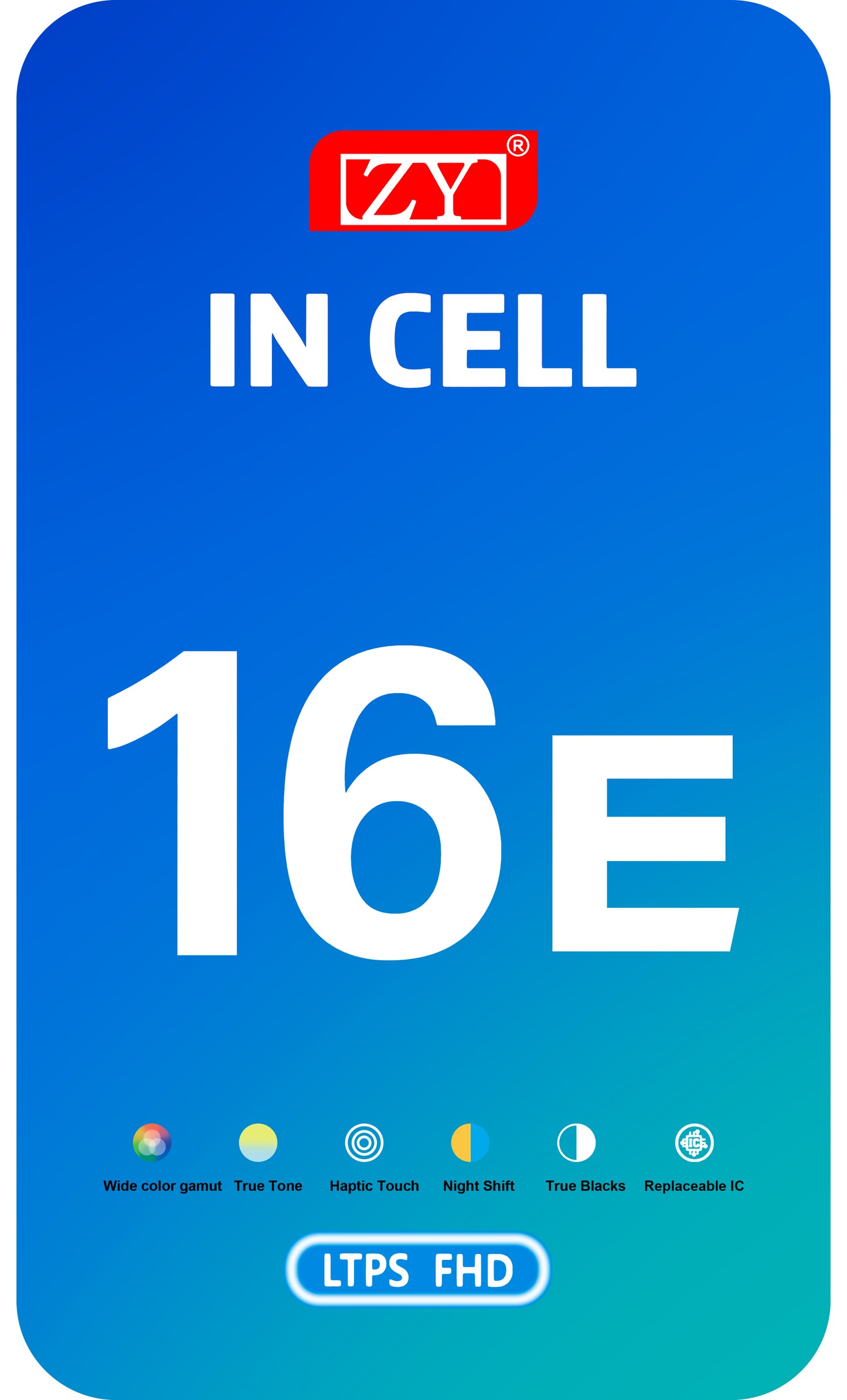 ZY Touchscreen-Display für Apple iPhone 17e / 16e, mit Rahmen, LCD In-Cell IC bewegliche Version, Schwarz