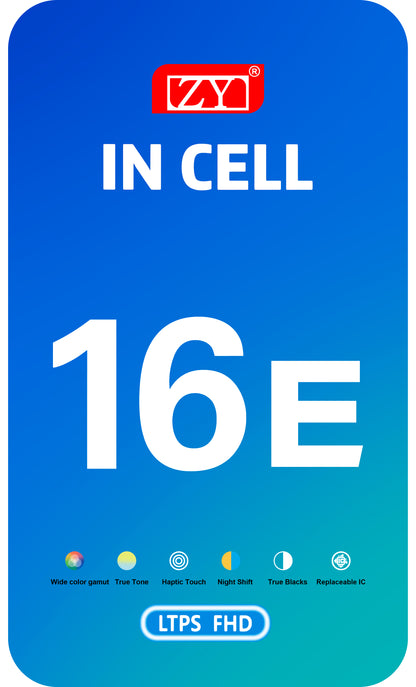 ZY Touchscreen-Display für Apple iPhone 17e / 16e, mit Rahmen, LCD In-Cell IC bewegliche Version, Schwarz
