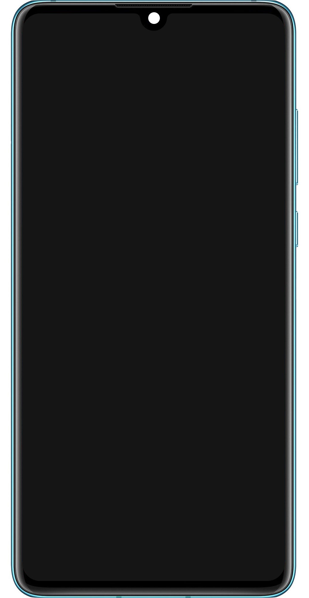 Display mit Touchscreen für Huawei P30, mit Rahmen und Akku, Blau (Aurora Blue), Service Pack 02354HRH