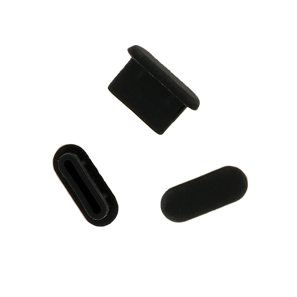 OEM Staubschutzkappe Telefonanschluss, USB-C, 10 Stück Set, Schwarz