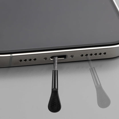 Bouchon Anti-Poussière Port Téléphone Techsuit AD1, USB-C, Set de 4 pièces, Noir