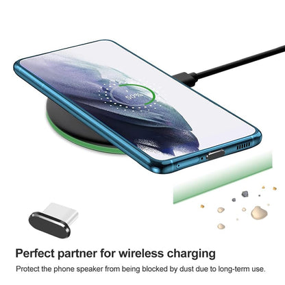 Bouchon Anti-Poussière Port Téléphone Techsuit AD1, USB-C, Set de 4 pièces, Noir