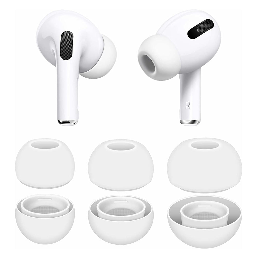 Bouchons Techsuit ET1 pour Apple AirPods Pro Series, Set de 3 pièces, Blancs