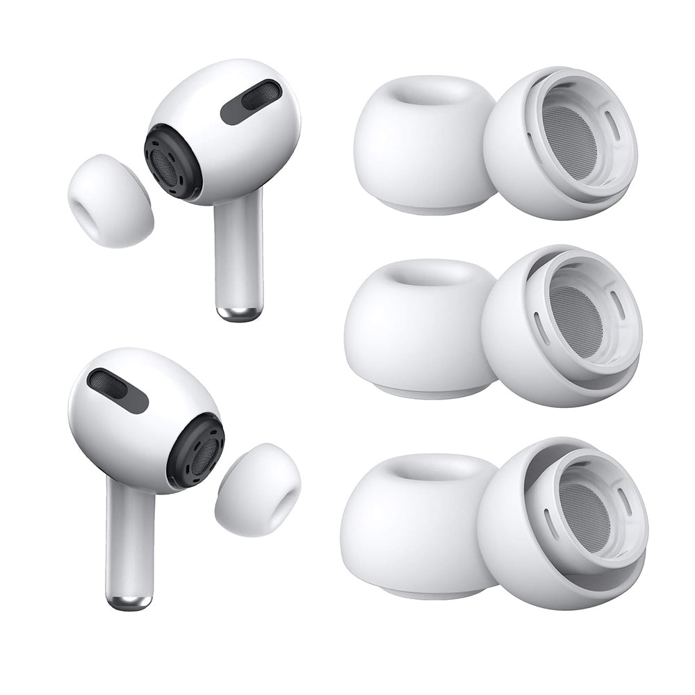 Bouchons Techsuit ET1 pour Apple AirPods Pro Series, Set de 3 pièces, Blancs