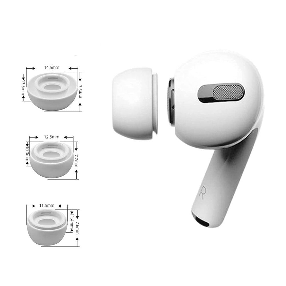 Bouchons Techsuit ET1 pour Apple AirPods Pro Series, Set de 3 pièces, Blancs