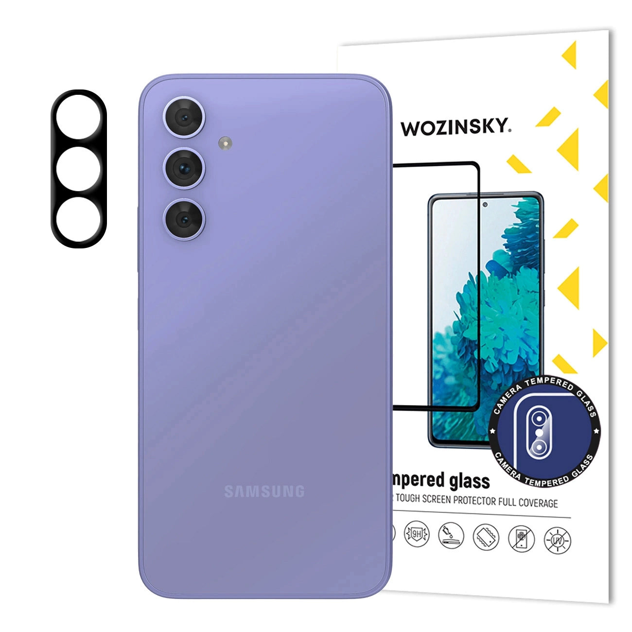 WZK Rückkamera-Schutzfolie für Samsung Galaxy S25+ S936, gehärtetes Glas, schwarz