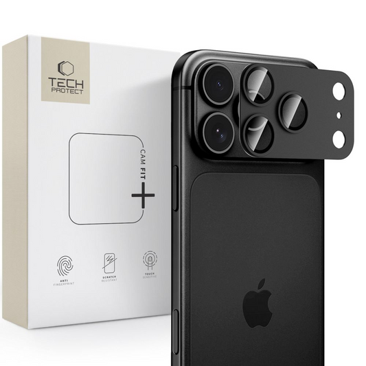 Tech-Protect CamFull Fit+ Rear Camera Protective Film for Apple iPhone 18 Pro, Tempered Glass, Black