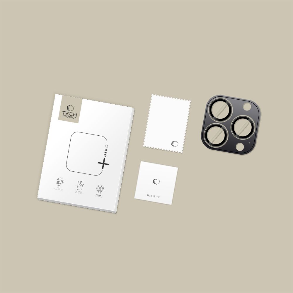 Tech-Protect CamRing Fit+ Rear Camera Protection Film for Apple iPhone 17 Pro Max / 17 Pro / 16 Pro Max, Tempered Glass, Orange