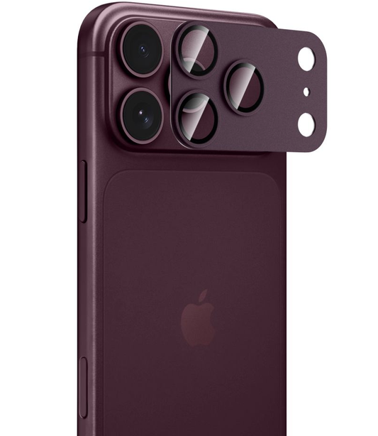 Film de protection pour caméra arrière Tech-Protect CamFull Fit+ pour Apple iPhone 18 Pro, Verre trempé, Bordeaux