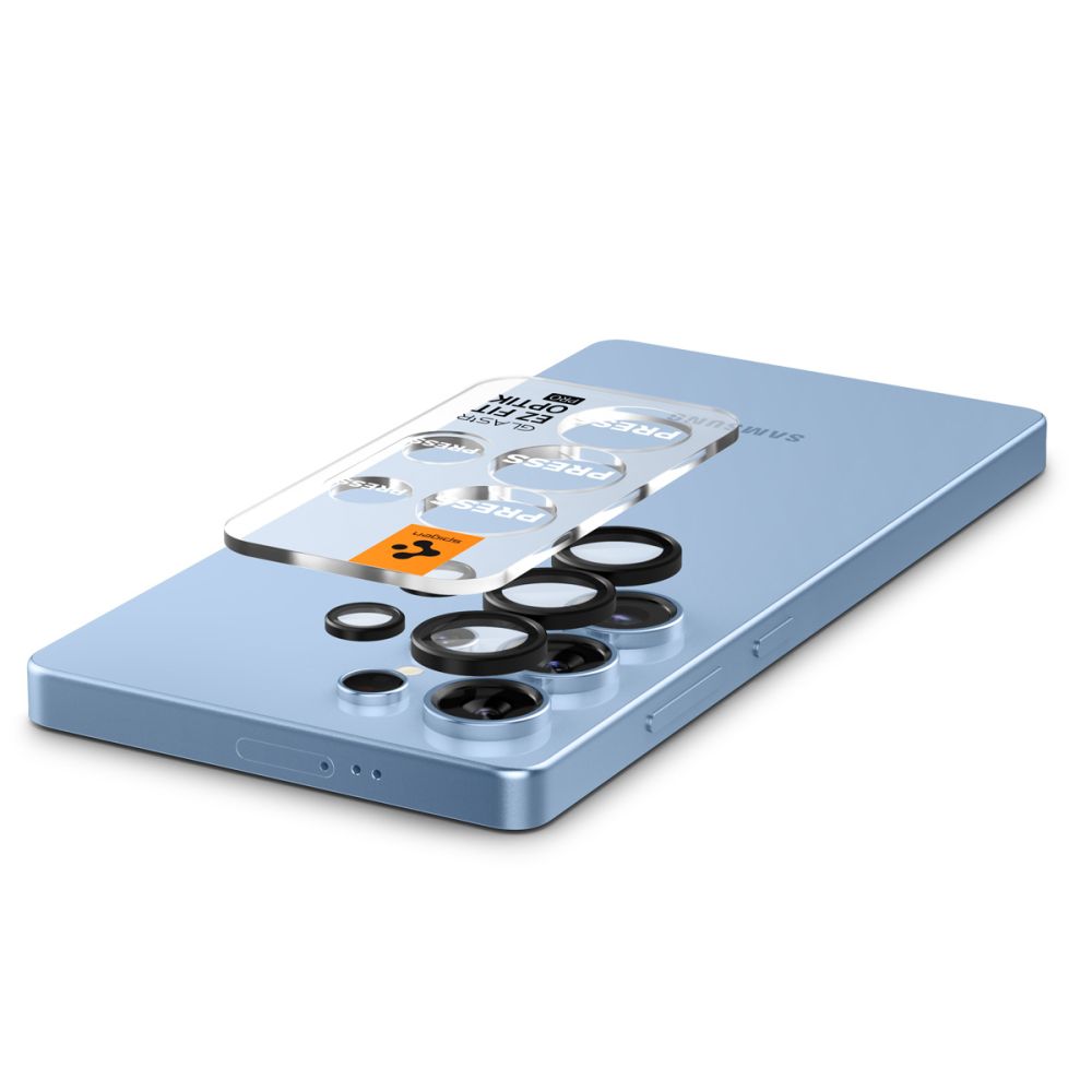 Spigen GlastR EZ FIT Optik Pro HD Rear Camera Protector for Samsung Galaxy S25 Ultra S938, Tempered Glass, Set of 2 pieces, Black