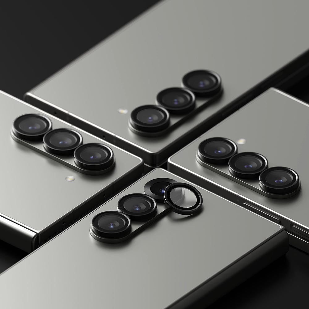 Film de protection pour caméra arrière Ringke pour Samsung Galaxy Z Fold6 F956, Verre trempé, Lot de 2 pièces, Noir