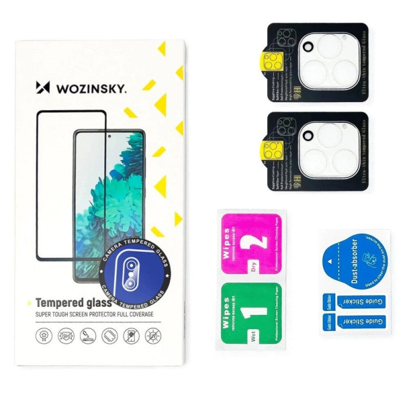 Film de protection Caméra Arrière WZK pour Apple iPhone 17 Pro Max, Verre Trempé, Set 2 pièces, Noir