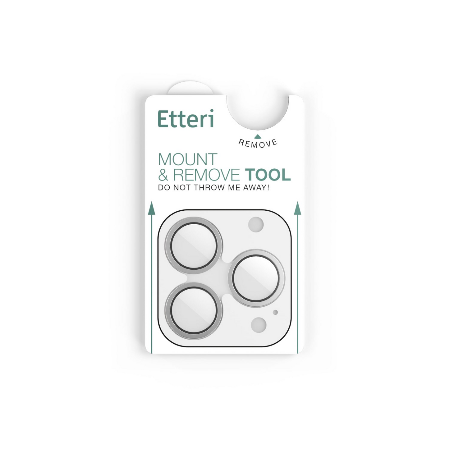 Etteri Rear Camera Protective Film for Apple iPhone 16 Pro Max / 16 Pro, Tempered Glass, Gray