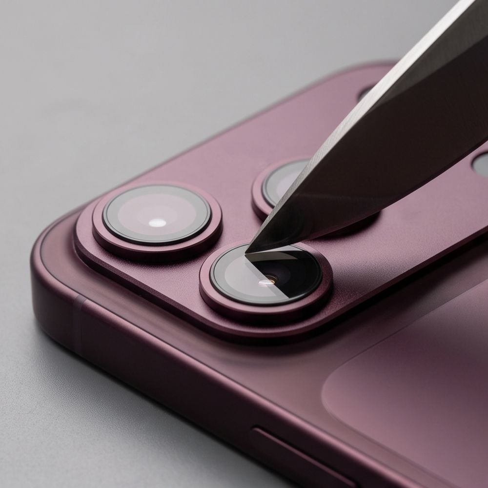 Film de protection pour caméra arrière Tech-Protect CamFull Fit+ pour Apple iPhone 18 Pro Max, Verre trempé, Bordeaux