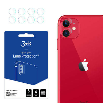 3MK Schutzfolie für die Rückkamera des Apple iPhone 11, flexibles Glas, 4er-Set, transparent