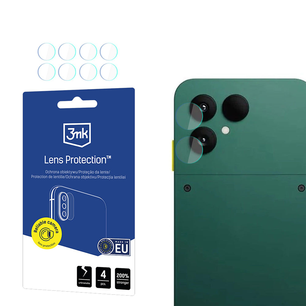 Film de protection pour caméra arrière 3MK Protection pour Fairphone 6, Verre trempé, Lot de 4 pièces, Transparent