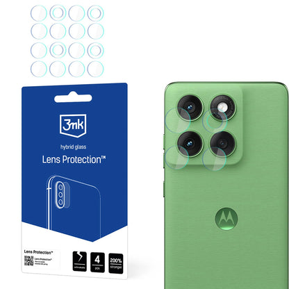Film de protection pour caméra arrière 3MK Protection pour Motorola Edge 60, verre flexible, lot de 4 pièces, transparent