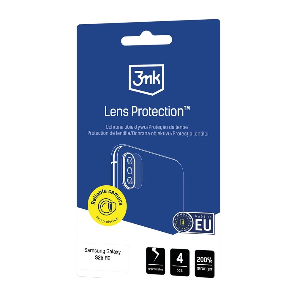 Film de protection pour caméra arrière 3MK Protection pour Motorola Moto G06, Verre Trempé, Lot de 4 pièces, Transparent