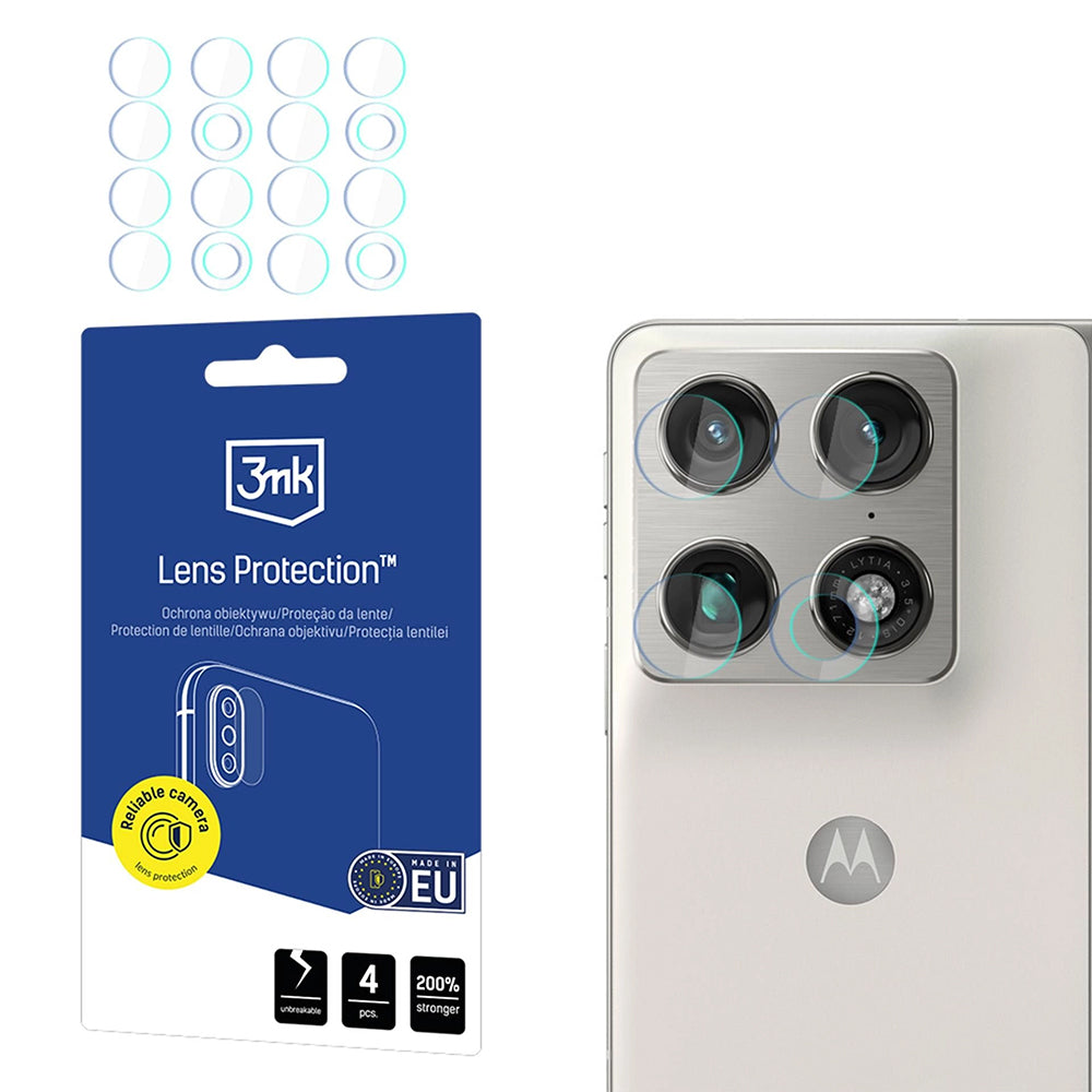Schutzfolie für die Rückkamera 3MK Protection für Motorola Razr Fold, gehärtetes Glas, Set mit 4 Stück, Transparent