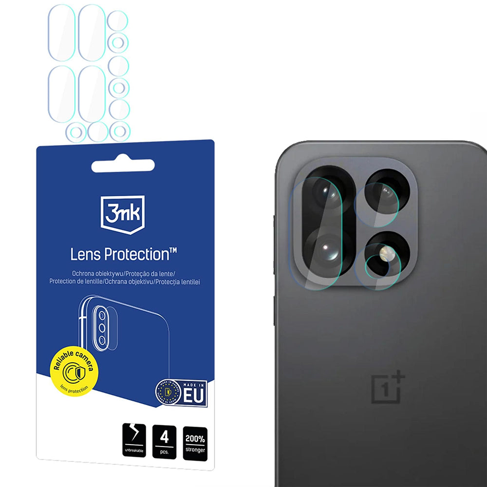 Film de protection Caméra Arrière 3MK Protection pour OnePlus 15, Verre Trempé, Set de 4 pièces, Transparent
