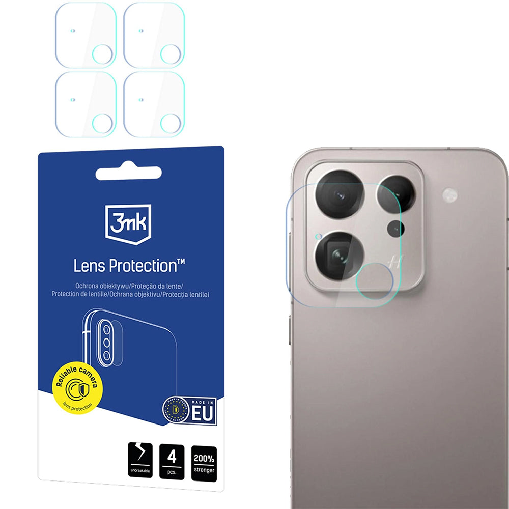Film de protection pour caméra arrière 3MK Protection pour Oppo Find X9, Verre Trempé, Lot de 4 pièces, Transparent