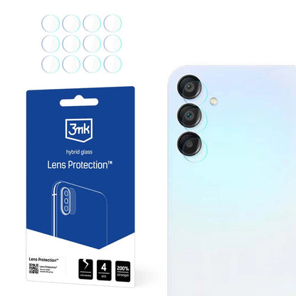 Film de protection pour caméra arrière 3MK Protection pour Samsung Galaxy A15 5G A156, Verre flexible, Lot de 4 pièces, Transparent