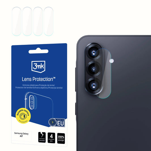 3MK Schutzfolie für die Rückkamera des Samsung Galaxy A17 4G / A17 5G, flexible Glasfolie, 4er-Set, transparent