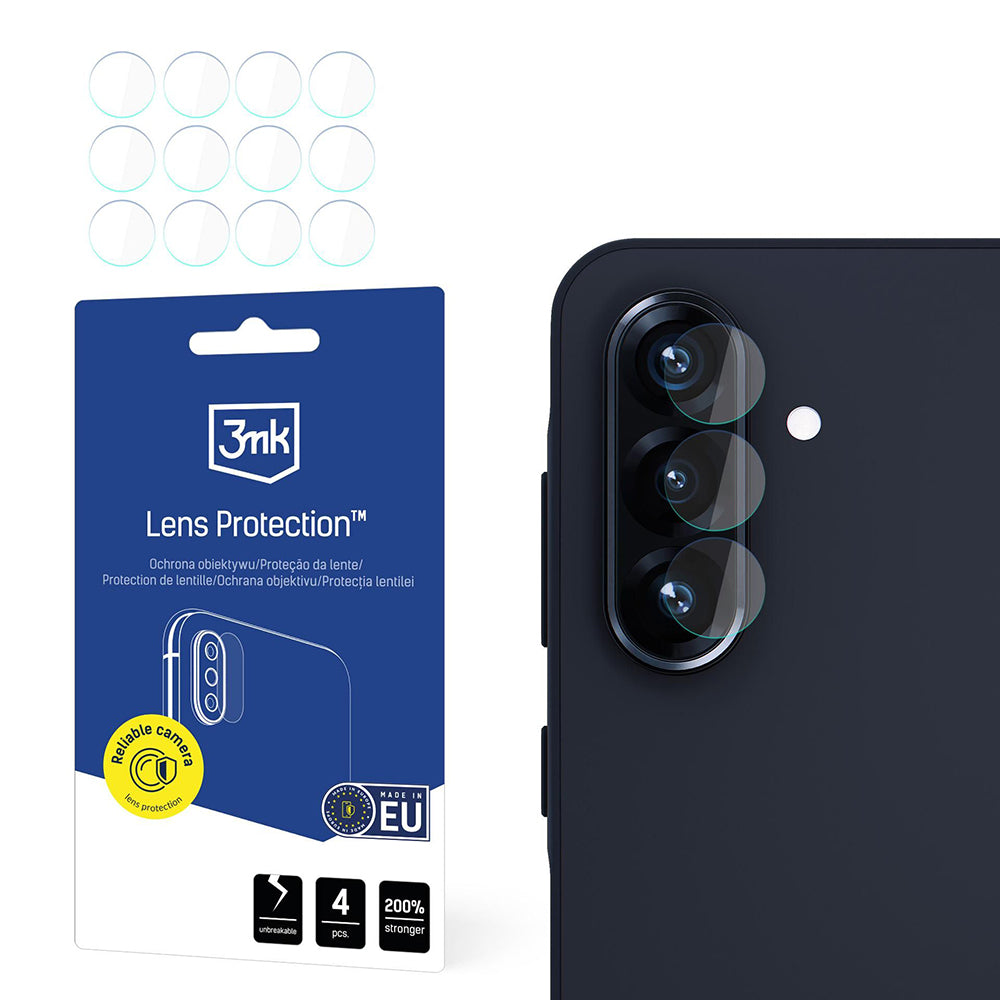 3MK Schutzfolie für die Rückkamera des Samsung Galaxy A26 A266, Flexibles Glas, 4er-Set, Transparent