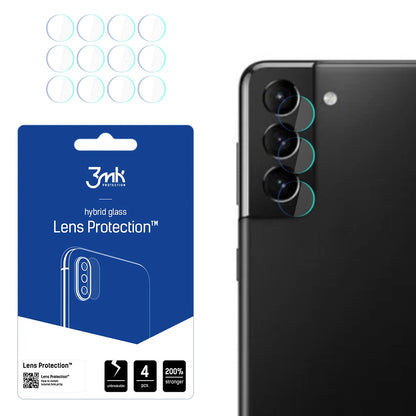 Film de protection pour caméra arrière 3MK Protection pour Samsung Galaxy S21 5G G991, Verre flexible, Lot de 4 pièces, Transparent