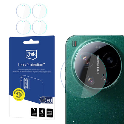 Film de protection pour caméra arrière 3MK Protection pour Xiaomi 17 Ultra, Verre Flexible, Lot de 4 pièces, Transparent