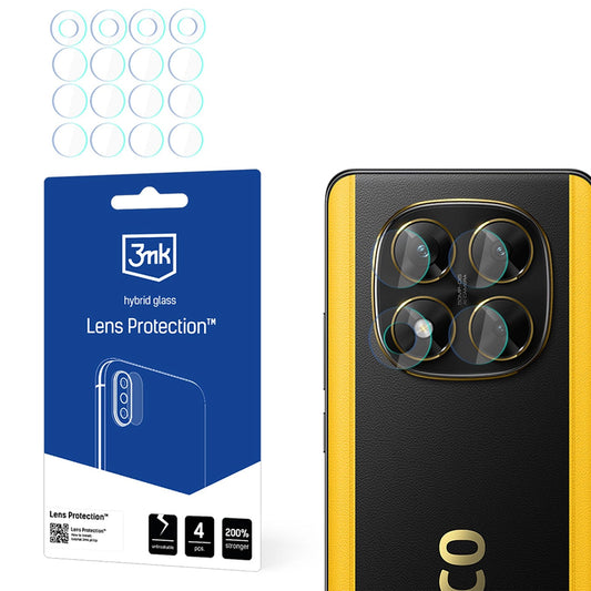 3MK Schutzfolie für die Rückkamera des Xiaomi Poco X7, flexible Glasfolie, 4er-Set, transparent