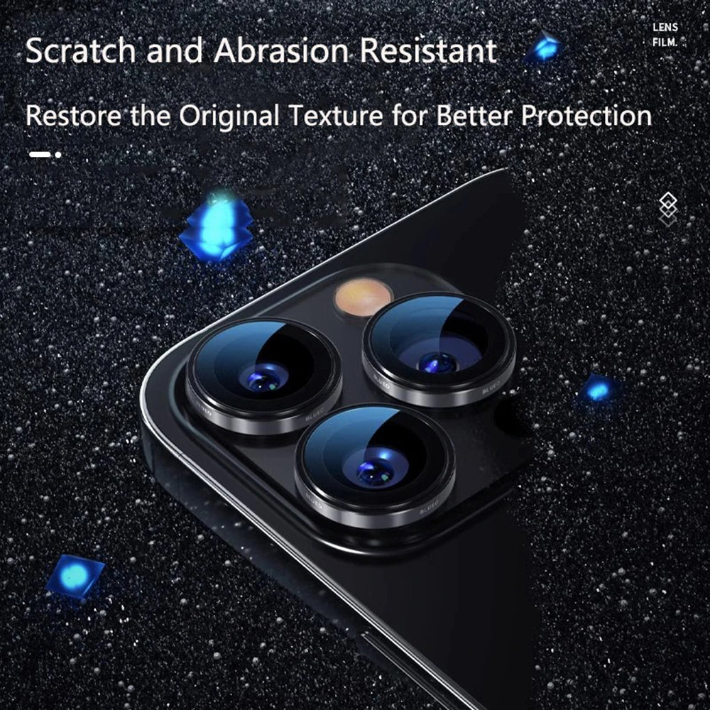 Blueo 99 Anti-Reflektierende HD Rückkamera-Schutzfolie für Apple iPhone 16 Pro Max / 16 Pro, Sicherheitsglas, Silber