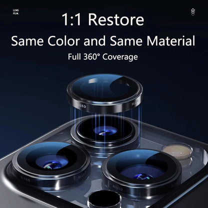 Blueo 99 Anti-Reflektierende HD Rückkamera-Schutzfolie für Apple iPhone 16 Pro Max / 16 Pro, gehärtetes Glas, Bronze
