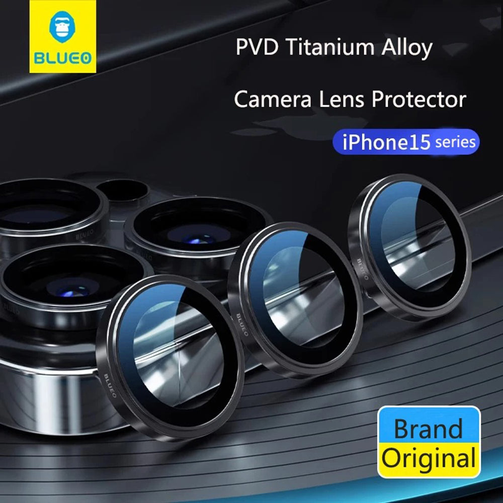 Blueo 99 Anti-Reflektierende HD Rückkamera-Schutzfolie für Apple iPhone 16 Pro Max / 16 Pro, gehärtetes Glas, Metallic Grau