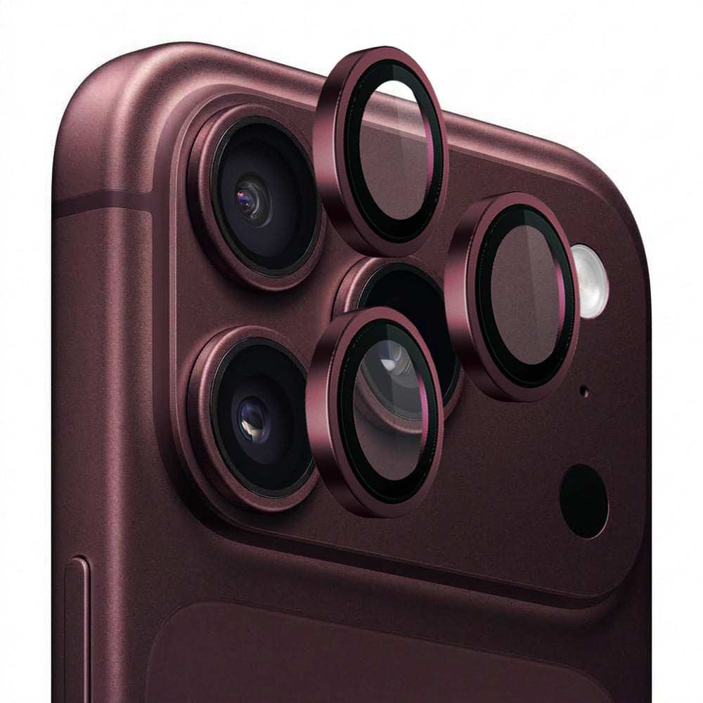 Protection d’objectif arrière Blueo 99 antireflet HD pour Apple iPhone 18 Pro / 18 Pro Max, verre trempé, bordeaux