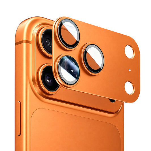 Protection pour caméra arrière Blueo Integrated Metal pour Apple iPhone 17 Pro Max, verre trempé, orange