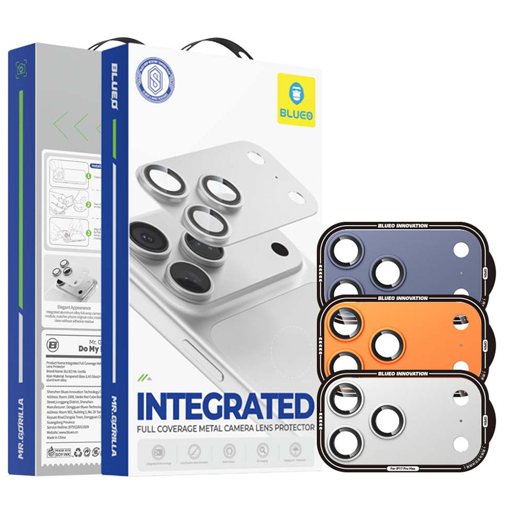 Blueo Integrated Metal Schutzfolie für die Rückkamera für Apple iPhone 17 Pro, gehärtetes Glas, Orange