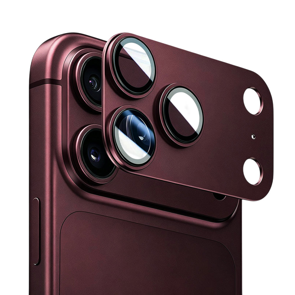 Protection pour caméra arrière Blueo Integrated Metal pour Apple iPhone 18 Pro Max, verre trempé, bordeaux