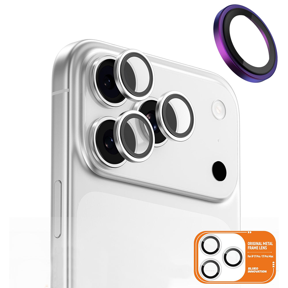 Schutzfolie Blueo Metal Frame für die Rückkamera des Apple iPhone 17 Pro Max / 17 Pro, gehärtetes Glas, mehrfarbig