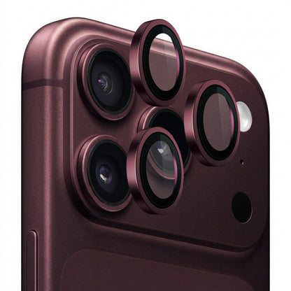 Protection pour caméra arrière Blueo Metal Frame pour Apple iPhone 18 Pro / 18 Pro Max, verre trempé, bordeaux