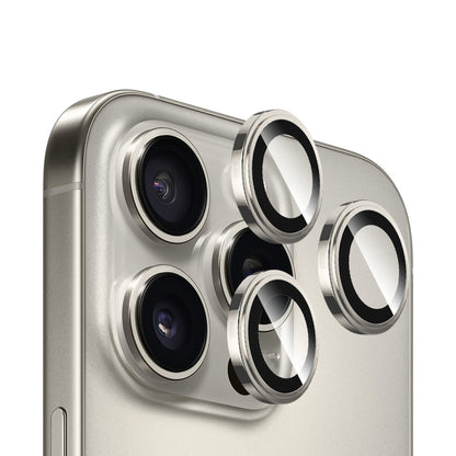 Film de protection pour caméra arrière Blueo Sapphire Crystal pour Apple iPhone 16 Pro Max / 16 Pro, Verre trempé, Gris métallique